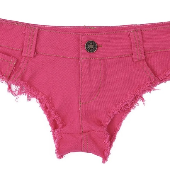 Womens Pink Daisy Dukes Mini Hot Shorts Jeans Micro
Sexy Denim Triangle Beach - Picture 4 of 6